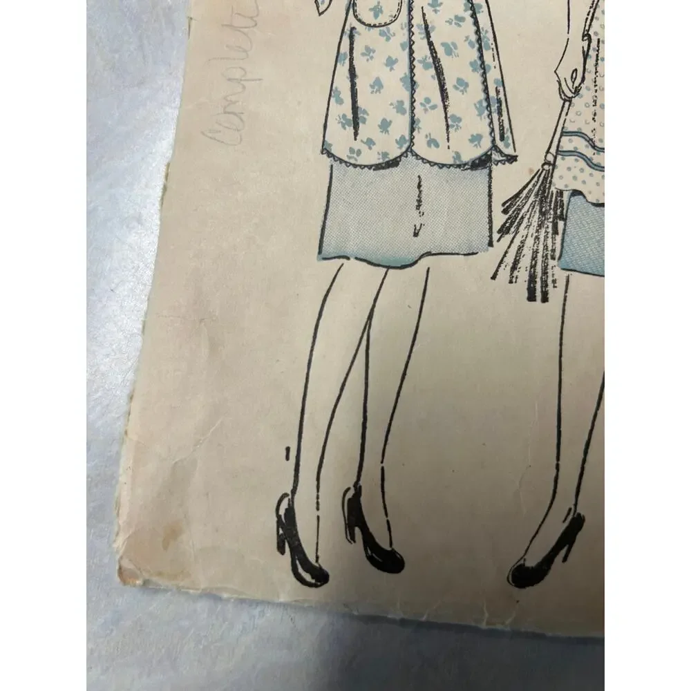 Vintage 1940's Advance Pattern‎ #3123 Pinafore Apron Size Medium